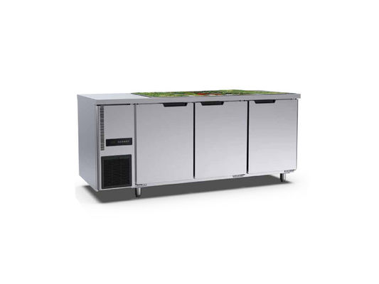 3 Door Commercial Upright Freezer 1800×700×800mm Stainless Steel For Bakery Hotel