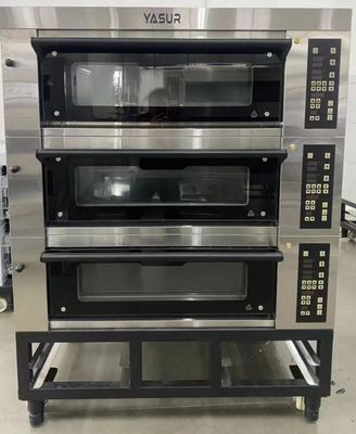 40x60 Asian Bakery Deck Oven 9 Tray 3 Deck Gas Oven For Bread
