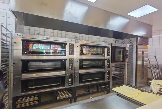 40x60 Asian Bakery Deck Oven 9 Tray 3 Deck Gas Oven For Bread